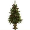 4’ Christmas Tree W/Berries, Pine Cones, LED Lights & Decorative Urn -Artificial Flowers Sale artificial 4 christmas tree wberries pine cones led lights decorative urn nearly natural 606312