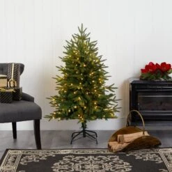 4’ Colorado Mountain Fir “Natural Look” Artificial Christmas Tree With 150 Clear LED Lights -Artificial Flowers Sale artificial 4 colorado mountain fir natural look artificial christmas tree with 150 clear led lights nearly natural 210017