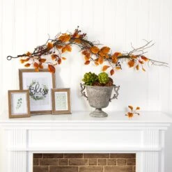 4’ Fall Foliage, Berriesand Twig Artificial Garland -Artificial Flowers Sale artificial 4 fall foliage berries and twig artificial garland nearly natural 417806