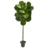 4’ Fiddle Leaf Artificial Tree With Decorative Planter -Artificial Flowers Sale artificial 4 fiddle leaf artificial tree with decorative planter nearly natural 947667
