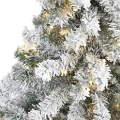 4' Flocked Rock Springs Spruce Artificial Christmas Tree With 100 Clear LED Lights -Artificial Flowers Sale artificial 4 flocked rock springs spruce artificial christmas tree with 100 clear led lights nearly natural 568347