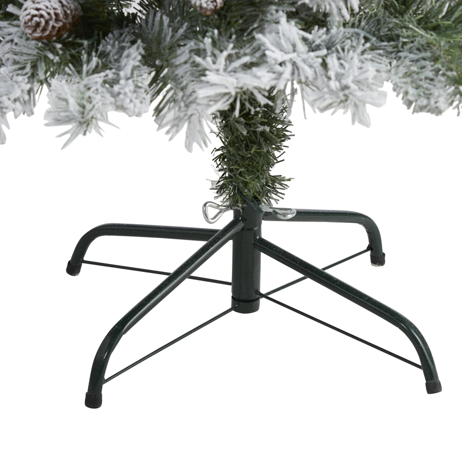 4' Flocked White River Mountain Pine Artificial Christmas Tree With Pinecones And 100 Clear LED Lights 6 4' Flocked White River Mountain Pine Artificial Christmas Tree With Pinecones And 100 Clear LED Lights - Image 4