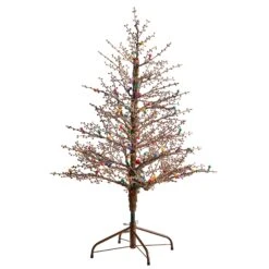 4’ Frosted Berry Twig Artificial Christmas Tree -Artificial Flowers Sale artificial 4 frosted berry twig tree with 100 multicolored gum ball led lights and 240 bendable branches nearly natural 584000