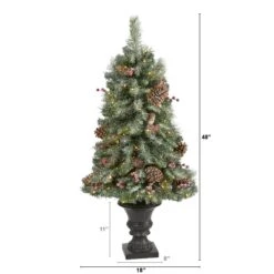 4’ Frosted Pine, Pinecone And Berries Artificial Christmas Tree With 100 Clear LED Lights In Decorative Urn 10 4’ Frosted Pine, Pinecone And Berries Artificial Christmas Tree With 100 Clear LED Lights In Decorative Urn -Artificial Flowers Sale artificial 4 frosted pine pinecone and berries artificial christmas tree with 100 clear led lights in decorative urn nearly natural 860224
