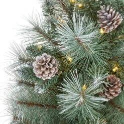 4’ Frosted Tip British Columbia Mountain Pine Artificial Christmas Tree With 100 Clear Lights, Pine Cones And 228 Bendable Branches 11 4’ Frosted Tip British Columbia Mountain Pine Artificial Christmas Tree With 100 Clear Lights, Pine Cones And 228 Bendable Branches -Artificial Flowers Sale artificial 4 frosted tip british columbia mountain pine artificial christmas tree with 100 clear lights pine nearly natural 617157