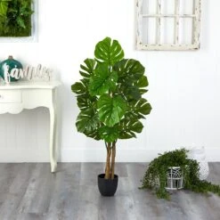 4’ Monstera Artificial Tree UV Resistant (Indoor/Outdoor) -Artificial Flowers Sale artificial 4 monstera artificial tree uv resistant indooroutdoor nearly natural 772243