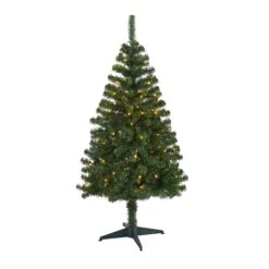 4' Northern Tip Pine Artificial Christmas Tree With 100 Clear LED Lights