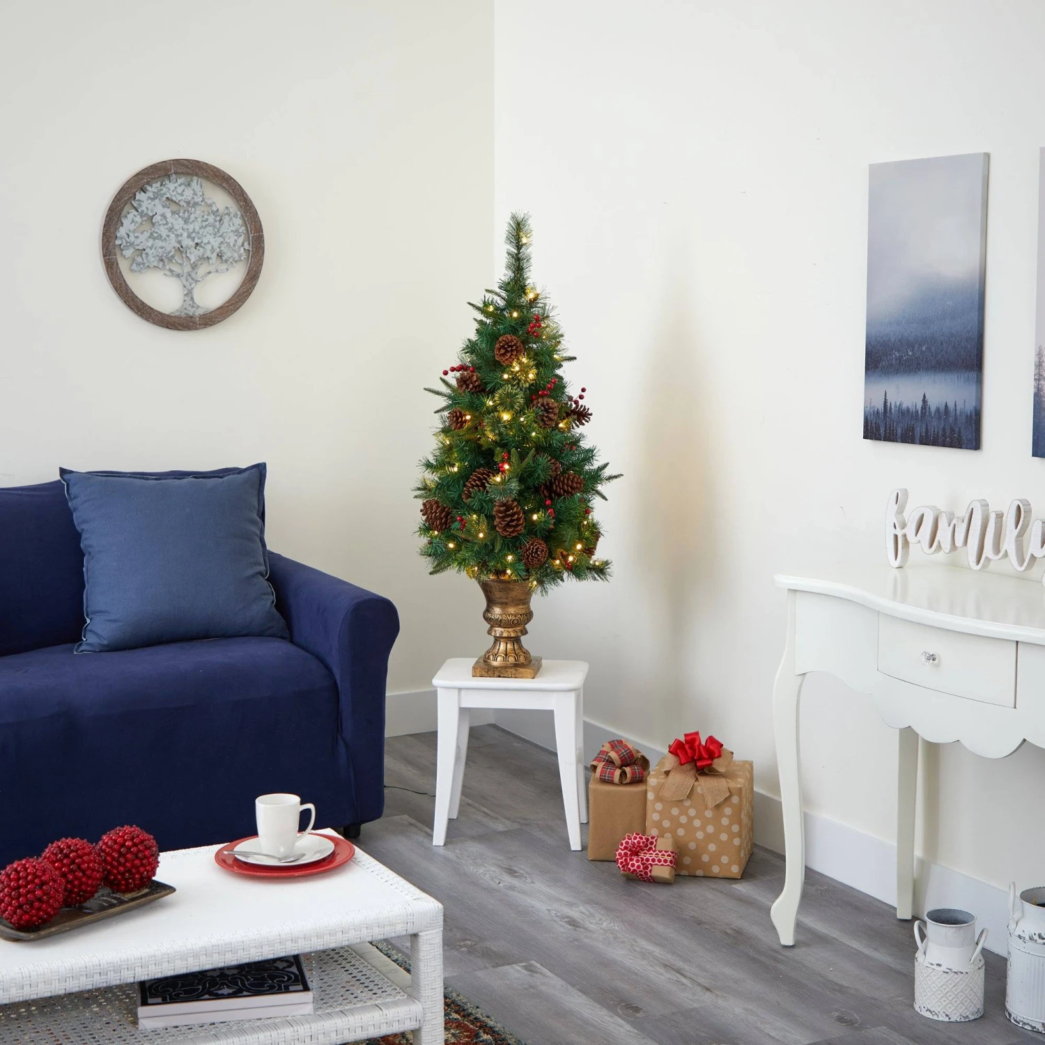 4’ Pine, Pinecone And Berries Artificial Christmas Tree In Decorative Urn 8 4’ Pine, Pinecone And Berries Artificial Christmas Tree In Decorative Urn - Image 6