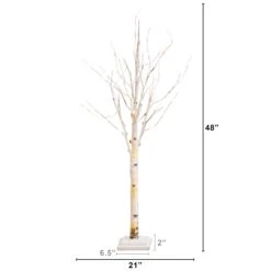 4' Pre-Lit Artificial Birch Tree With 50 Warm White LED Lights -Artificial Flowers Sale artificial 4 pre lit artificial birch tree with 50 warm white led lights nearly natural 212876