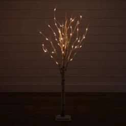 4' Pre-Lit Artificial Birch Tree With 50 Warm White LED Lights -Artificial Flowers Sale artificial 4 pre lit artificial birch tree with 50 warm white led lights nearly natural 405290