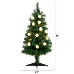 4' Pre-Lit Fiber Optic Artificial Christmas Tree With Mixed Tips And 37 LED Warm White Lights -Artificial Flowers Sale artificial 4 pre lit fiber optic artificial christmas tree with mixed tips and 37 led warm white lights nearly natural 129398