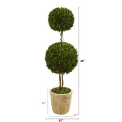 4’ Preserved Boxwood Double Ball Topiary Tree In Planter 5 4’ Preserved Boxwood Double Ball Topiary Tree In Planter -Artificial Flowers Sale artificial 4 preserved boxwood double ball topiary tree in planter nearly natural 406211