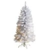 4’ Slim White Artificial Christmas Tree With 100 Warm White LED Lights And 293 Bendable Branches -Artificial Flowers Sale artificial 4 slim white artificial christmas tree with 100 warm white led lights and 293 bendable branches nearly natural 471350