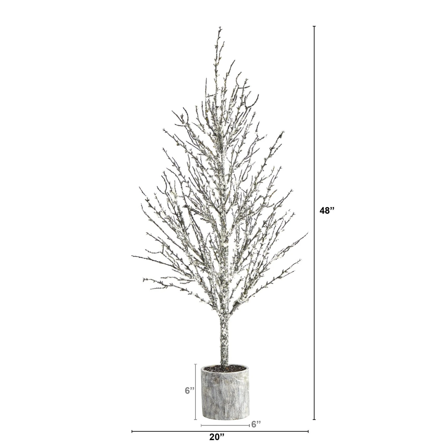 4’ Snowed Twig Artificial Christmas Tree In Decorative Planter 4 4’ Snowed Twig Artificial Christmas Tree In Decorative Planter - Image 2