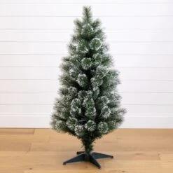 4' Snowy Pre-Lit Fiber Optic Artificial Christmas Tree With 40 Colorful LED Lights 14 4' Snowy Pre-Lit Fiber Optic Artificial Christmas Tree With 40 Colorful LED Lights -Artificial Flowers Sale artificial 4 snowy pre lit fiber optic artificial christmas tree with 40 colorful led lights nearly natural 125950