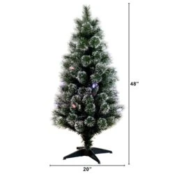 4' Snowy Pre-Lit Fiber Optic Artificial Christmas Tree With 40 Colorful LED Lights 13 4' Snowy Pre-Lit Fiber Optic Artificial Christmas Tree With 40 Colorful LED Lights -Artificial Flowers Sale artificial 4 snowy pre lit fiber optic artificial christmas tree with 40 colorful led lights nearly natural 728604