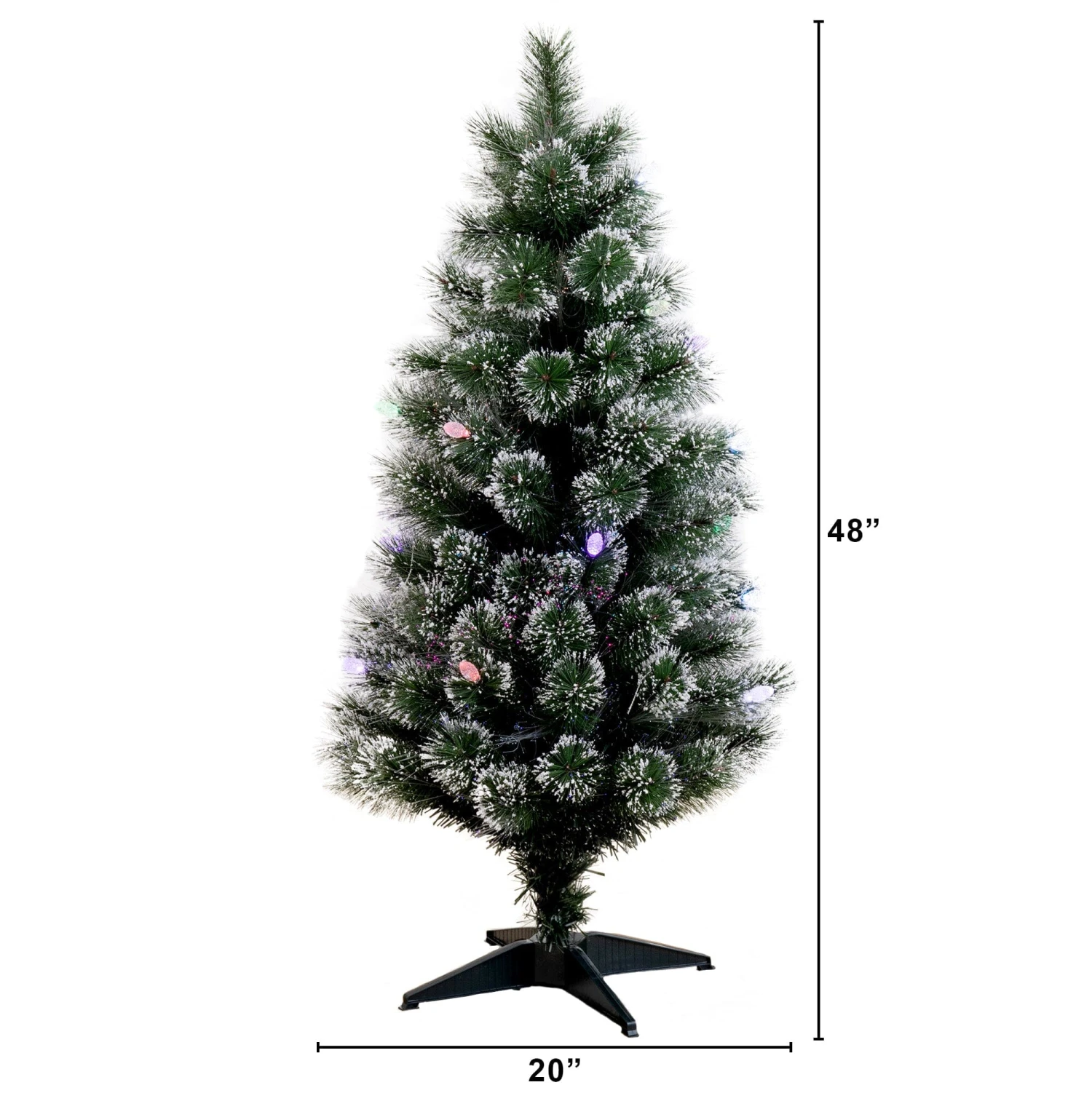 4' Snowy Pre-Lit Fiber Optic Artificial Christmas Tree With 40 Colorful LED Lights 6 4' Snowy Pre-Lit Fiber Optic Artificial Christmas Tree With 40 Colorful LED Lights - Image 4