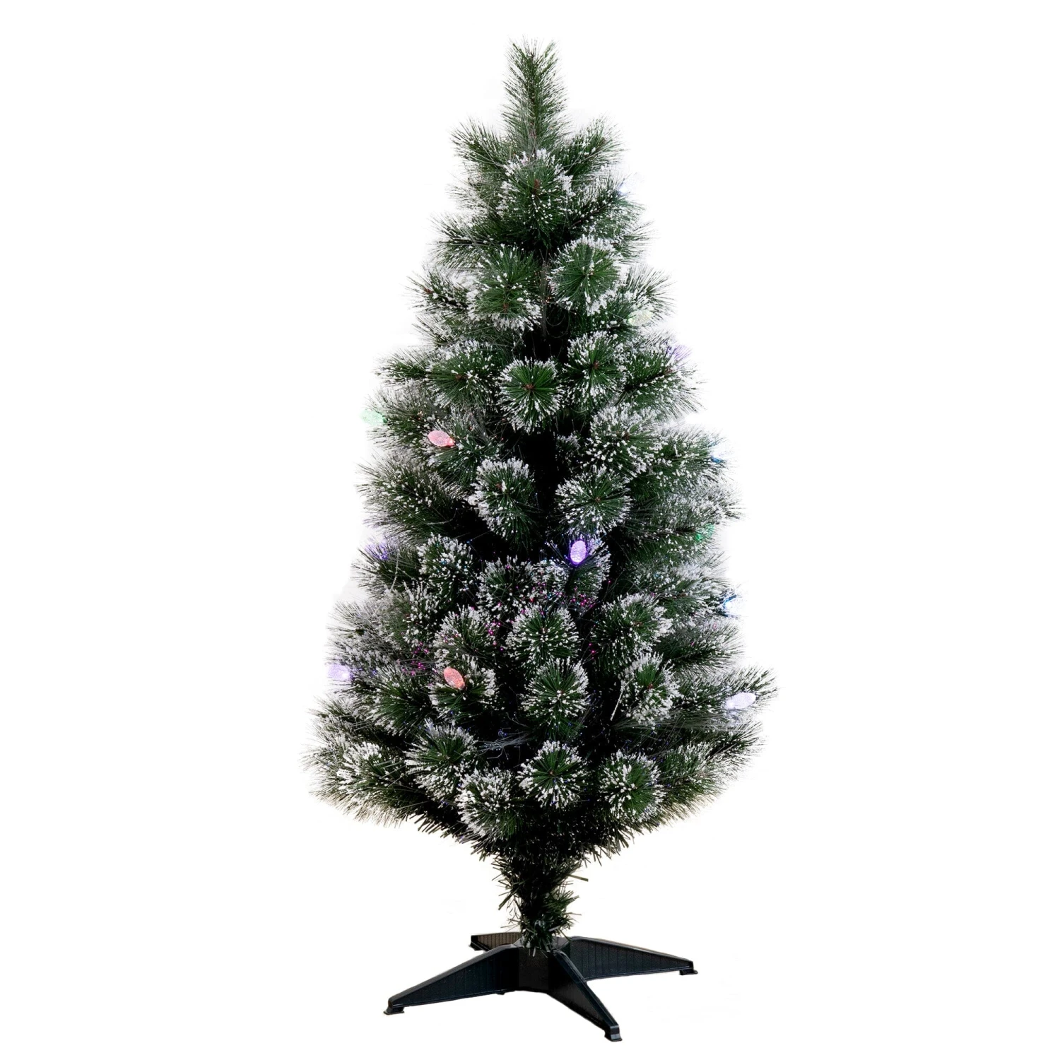 4' Snowy Pre-Lit Fiber Optic Artificial Christmas Tree With 40 Colorful LED Lights 3 4' Snowy Pre-Lit Fiber Optic Artificial Christmas Tree With 40 Colorful LED Lights