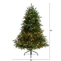 4’ South Carolina Spruce Christmas Tree With 200 White Warm Lights And 848 Bendable Branches -Artificial Flowers Sale artificial 4 south carolina spruce christmas tree with 200 white warm lights and 848 bendable branches nearly natural 444477