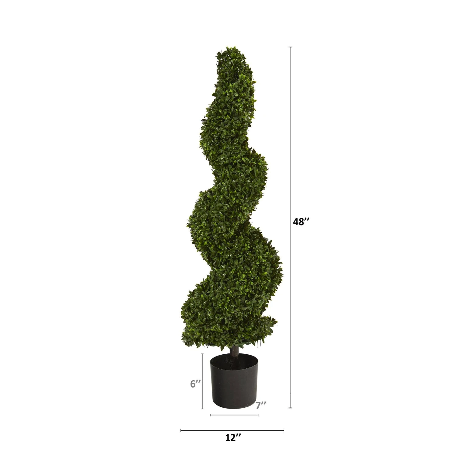 4’ Spiral Hazel Leaf Artificial Topiary Tree UV Resistant (Indoor/Outdoor) 4 4’ Spiral Hazel Leaf Artificial Topiary Tree UV Resistant (Indoor/Outdoor) - Image 2
