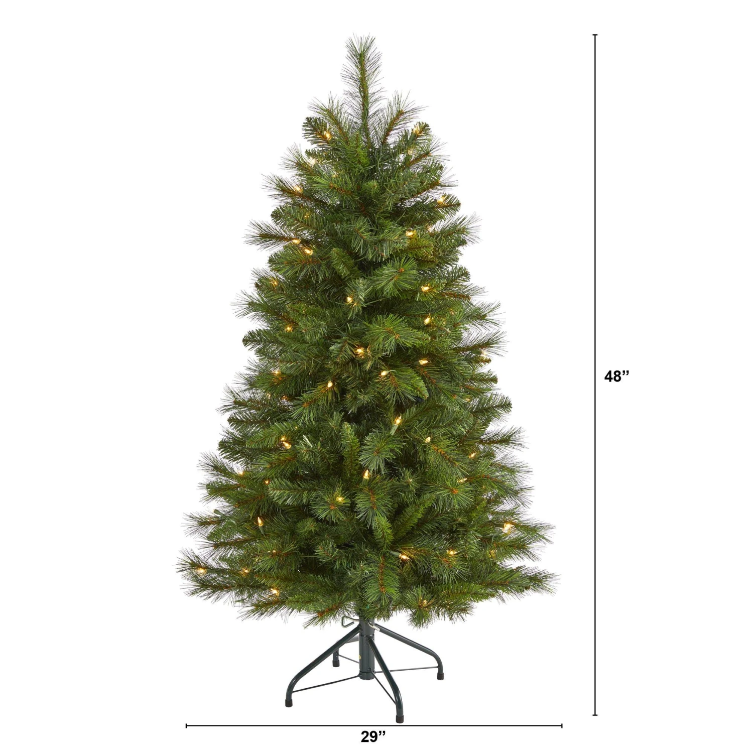 4’ West Virginia Mountain Pine Artificial Christmas Tree With 100 Clear Lights And 322 Bendable Branches 4 4’ West Virginia Mountain Pine Artificial Christmas Tree With 100 Clear Lights And 322 Bendable Branches - Image 2