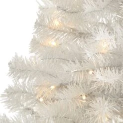 4' White Artificial Christmas Tree With 100 Clear LED Lights -Artificial Flowers Sale artificial 4 white artificial christmas tree with 100 clear led lights nearly natural 769778