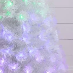4' White Pre-Lit Fiber Optic Artificial Christmas Tree With 120 Colorful LED And Remote Control Show -Artificial Flowers Sale artificial 4 white pre lit fiber optic artificial christmas tree with 120 colorful led and remote control show nearly natural 342982