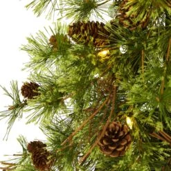 4' Wyoming Alpine Artificial Christmas Tree With 50 Clear (multifunction) LED Lights And Pine Cones On Natural Trunk -Artificial Flowers Sale artificial 4 wyoming alpine artificial christmas tree with 50 clear multifunction led lights and pine cones nearly natural 777528