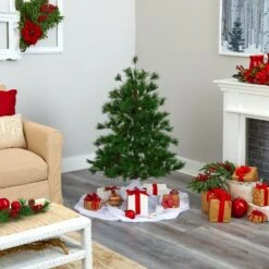 4’ Yukon Mixed Pine Artificial Christmas Tree With 366 Bendable Branches -Artificial Flowers Sale artificial 4 yukon mixed pine artificial christmas tree with 366 bendable branches nearly natural 951274