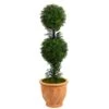 40” Boxwood Double Ball Topiary Artificial Tree In Terra-Cotta Planter (Indoor/Outdoor) 1 40” Boxwood Double Ball Topiary Artificial Tree In Terra-Cotta Planter (Indoor/Outdoor) -Artificial Flowers Sale artificial 40 boxwood double ball topiary artificial tree in terra cotta planter indooroutdoor nearly natural 407344