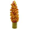 41” Autumn Maple Artificial Tree In Green Metal Planter -Artificial Flowers Sale artificial 41 autumn maple artificial tree in green metal planter nearly natural 155781