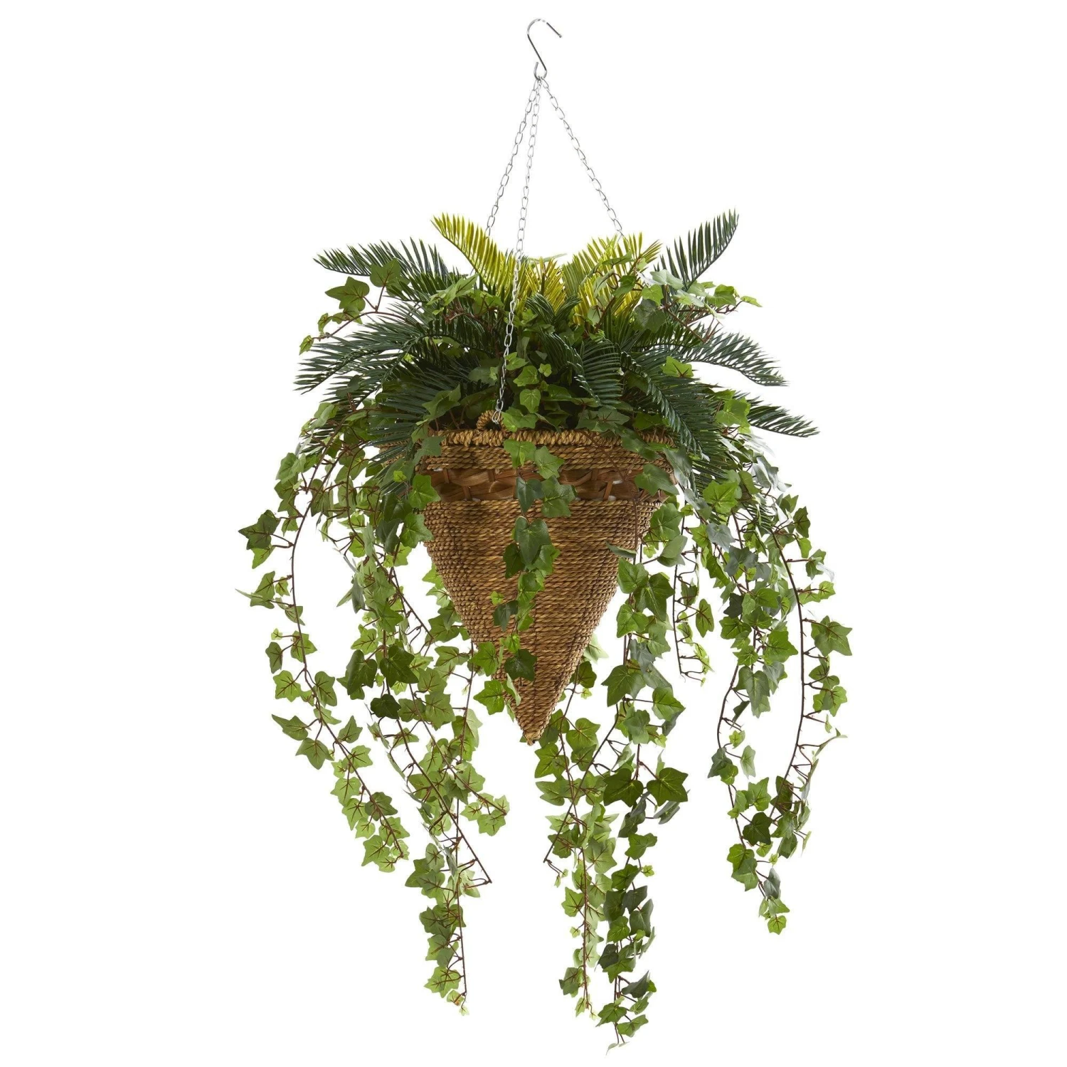 41” Cycas And Ivy Artificial Plant In Hanging Basket 3 41” Cycas And Ivy Artificial Plant In Hanging Basket