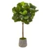 41” Fiddle Leaf Artificial Tree In Stoneware Planter With Gold Trimming (Real Touch) -Artificial Flowers Sale artificial 41 fiddle leaf artificial tree in stoneware planter with gold trimming real touch nearly natural 287377