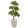 43” Bonsai Styled Podocarpus Artificial Tree In Sandstone Planter 2 43” Bonsai Styled Podocarpus Artificial Tree In Sandstone Planter -Artificial Flowers Sale artificial 43 bonsai styled podocarpus artificial tree in sandstone planter nearly natural 294024