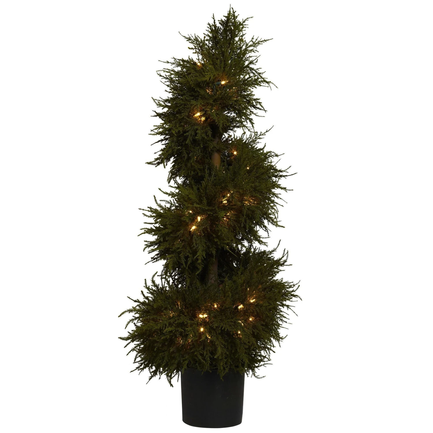 43” Cedar Spiral Topiary W/Lights 4 43” Cedar Spiral Topiary W/Lights - Image 2