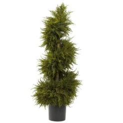 43” Cedar Spiral Topiary W/Lights 7 43” Cedar Spiral Topiary W/Lights -Artificial Flowers Sale artificial 43 cedar spiral topiary wlights nearly natural 906250