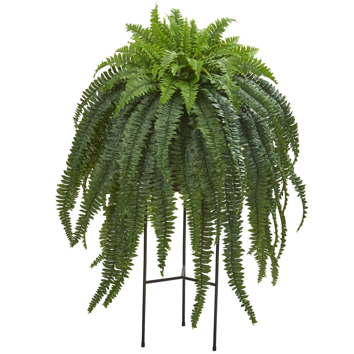 44” Boston Fern Artificial Plant In Stand Black Planter 3 44” Boston Fern Artificial Plant In Stand Black Planter