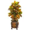 44” Croton Artificial Plant In Decorative Planter(Real Touch) -Artificial Flowers Sale artificial 44 croton artificial plant in decorative planterreal touch nearly natural 448404