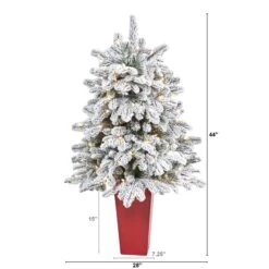 44” Flocked North Carolina Fir Artificial Christmas Tree With 150 Warm White Lights And 545 Bendable Branches In Planter 15 44” Flocked North Carolina Fir Artificial Christmas Tree With 150 Warm White Lights And 545 Bendable Branches In Planter -Artificial Flowers Sale artificial 44 flocked north carolina fir artificial christmas tree with 150 warm white lights and 545 bendable branches in planter nearly natural 173201