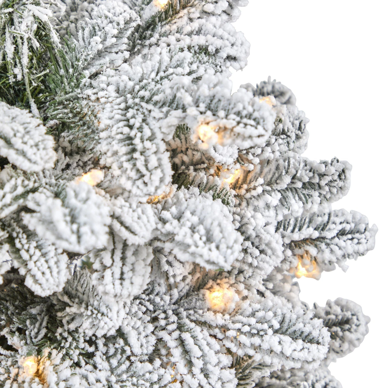 44” Flocked North Carolina Fir Artificial Christmas Tree With 150 Warm White Lights And 545 Bendable Branches In Planter 6 44” Flocked North Carolina Fir Artificial Christmas Tree With 150 Warm White Lights And 545 Bendable Branches In Planter - Image 4