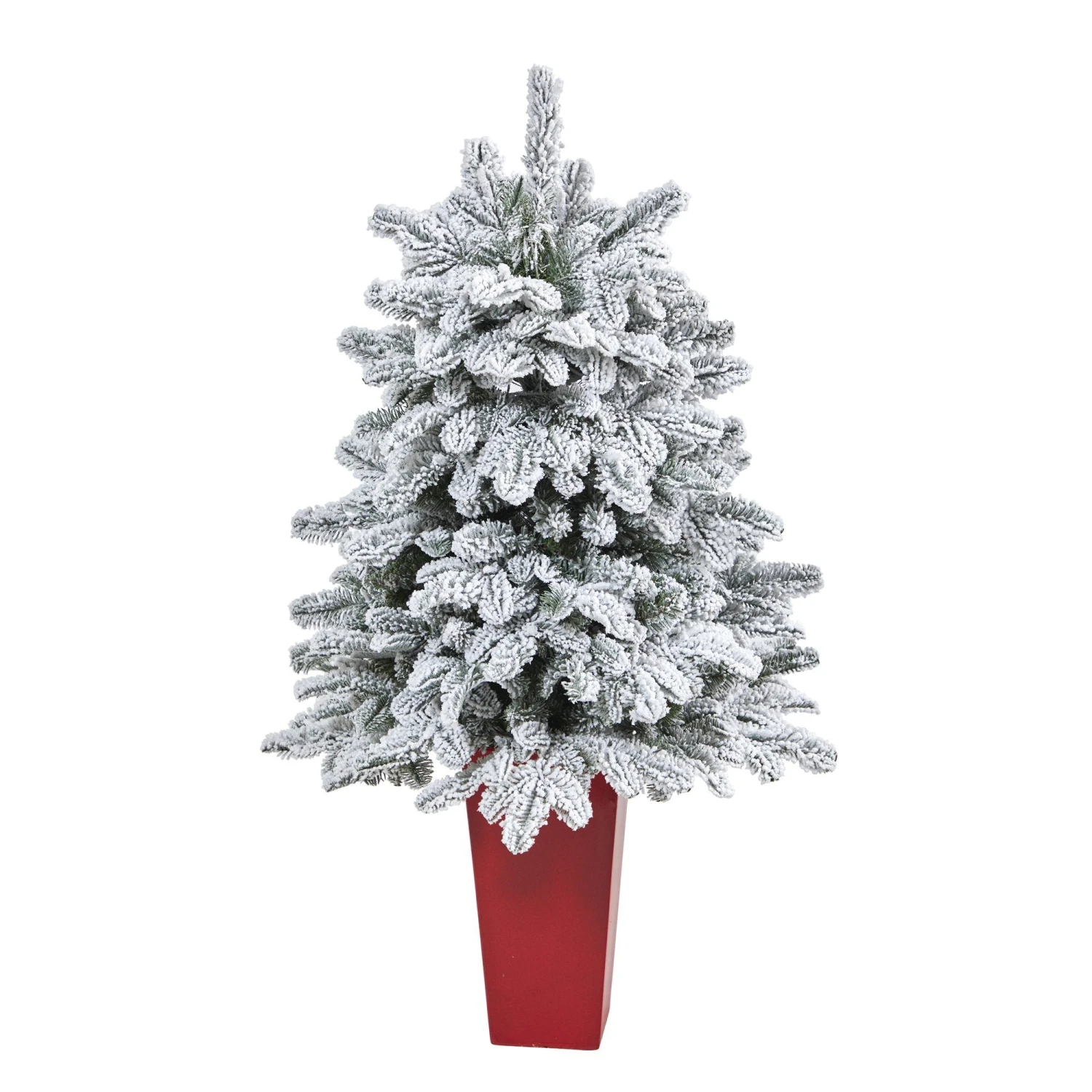 44” Flocked North Carolina Fir Artificial Christmas Tree With 150 Warm White Lights And 545 Bendable Branches In Planter 5 44” Flocked North Carolina Fir Artificial Christmas Tree With 150 Warm White Lights And 545 Bendable Branches In Planter - Image 3