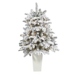 44” Flocked North Carolina Fir Artificial Christmas Tree With 150 Warm White Lights And 545 Bendable Branches In Planter 20 44” Flocked North Carolina Fir Artificial Christmas Tree With 150 Warm White Lights And 545 Bendable Branches In Planter -Artificial Flowers Sale artificial 44 flocked north carolina fir artificial christmas tree with 150 warm white lights and 545 bendable branches in planter nearly natural white 373961