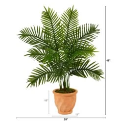 45” Areca Palm Artificial Tree In In Terra-Cotta Planter (Real Touch) -Artificial Flowers Sale artificial 45 areca palm artificial tree in in terra cotta planter real touch nearly natural 313607