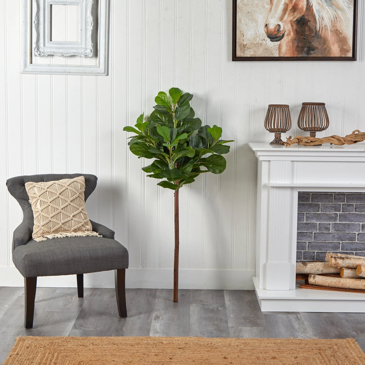 4.5’ Artificial Fiddle Leaf Tree (No Pot) 6 4.5’ Artificial Fiddle Leaf Tree (No Pot) - Image 4