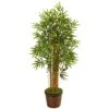 4.5’ Bamboo Tree In Coiled Rope Planter -Artificial Flowers Sale artificial 45 bamboo tree in coiled rope planter nearly natural 642491