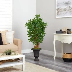 4.5’ Black Olive Artificial Tree In Charcoal Urn -Artificial Flowers Sale artificial 45 black olive artificial tree in charcoal urn nearly natural 696442