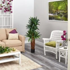 4.5’ Dracaena Artificial Tree With Natural Trunk -Artificial Flowers Sale artificial 45 dracaena artificial tree with natural trunk nearly natural 202503