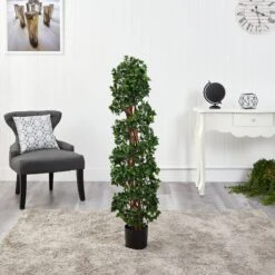 4.5’ English Ivy Spiral Topiary Artificial Tree With Natural Trunk UV Resistant (Indoor/Outdoor) 8 4.5’ English Ivy Spiral Topiary Artificial Tree With Natural Trunk UV Resistant (Indoor/Outdoor) -Artificial Flowers Sale artificial 45 english ivy spiral topiary artificial tree with natural trunk uv resistant indooroutdoor nearly natural 507221