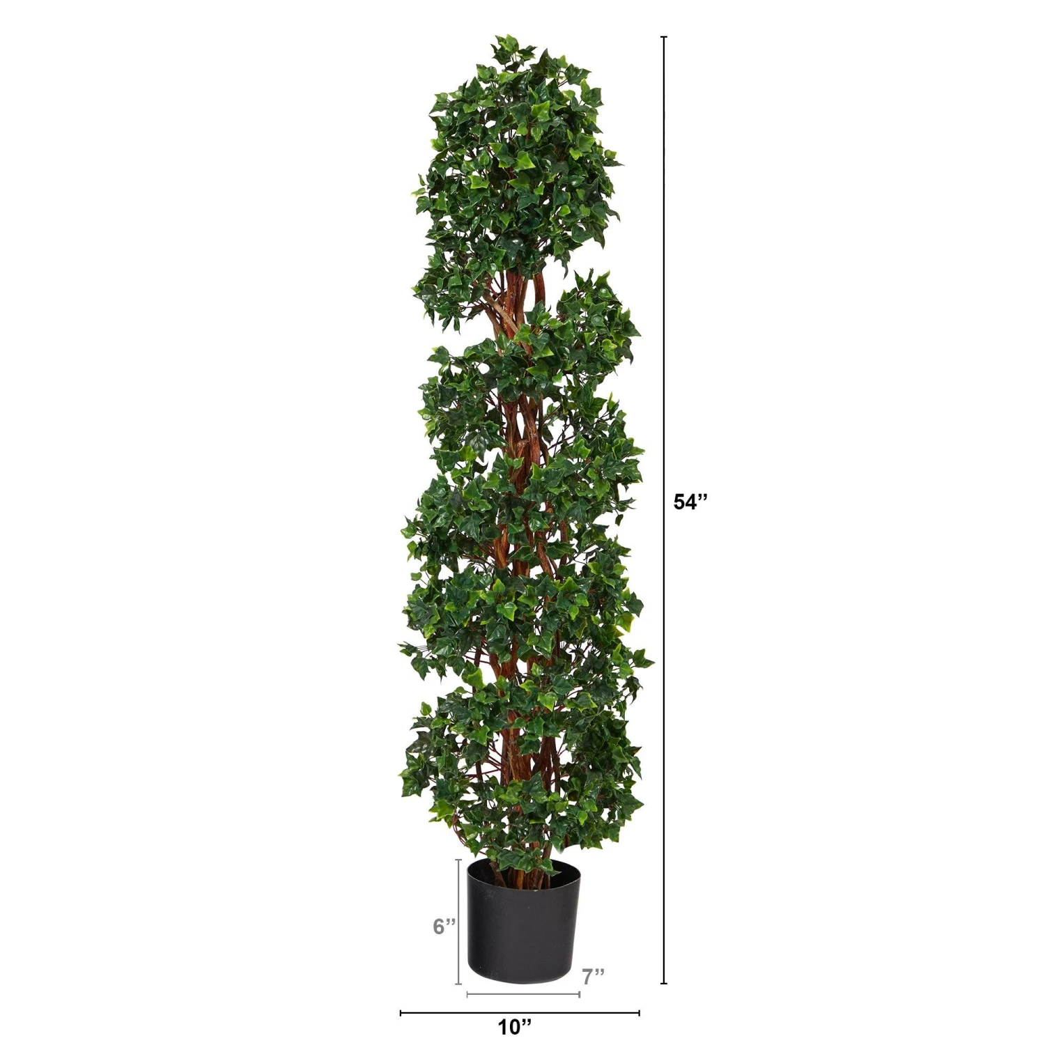 4.5’ English Ivy Spiral Topiary Artificial Tree With Natural Trunk UV Resistant (Indoor/Outdoor) 4 4.5’ English Ivy Spiral Topiary Artificial Tree With Natural Trunk UV Resistant (Indoor/Outdoor) - Image 2