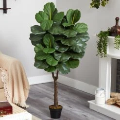 4.5’ Fiddle Leaf Fig Artificial Tree (Indoor/Outdoor) 8 4.5’ Fiddle Leaf Fig Artificial Tree (Indoor/Outdoor) -Artificial Flowers Sale artificial 45 fiddle leaf fig artificial tree indooroutdoor nearly natural 985767